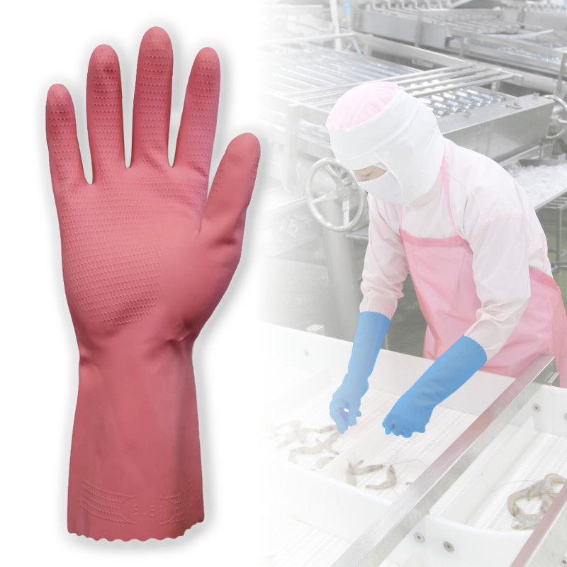 SILVERLINED RUBBER GLOVES - PINK
