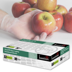 VINYL GLOVES - LIGHTLY POWDERED - CLEAR