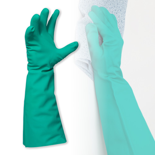 NITRILE 460 GLOVES - GREEN - SOLVENT RESISTANT - UNLINED
