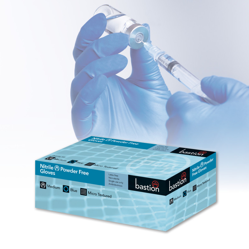 NITRILE BLUE GLOVES - POWDER FREE - MICRO TEXTURED