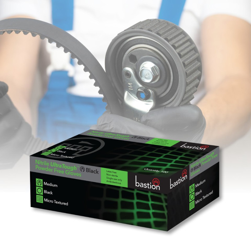 NITRILE ULTRATOUGH BLACK GLOVES - POWDER FREE - MICRO TEXTURED