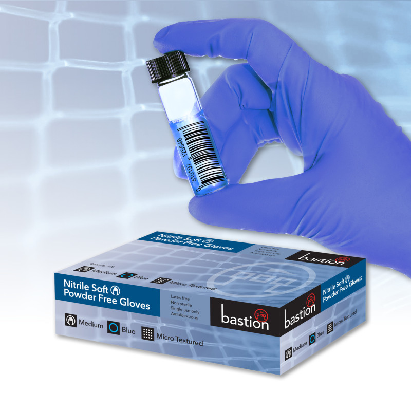 NITRILE SOFT BLUE GLOVES - POWDER FREE - FINGER MICRO TEXTURED