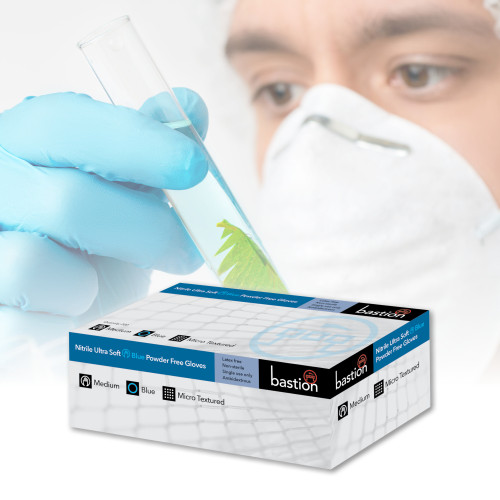 NITRILE ULTRA SOFT BLUE GLOVES - POWDER FREE - FINGER MICRO TEXTURED