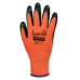 MARXEN HIGH VIZ ORANGE POLYESTER GLOVES - BLACK NITRILE COATING