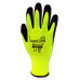 MONACO HI VIZ YELLOW POLYESTER GLOVES - BLACK SANDY FOAM NITRILE COATING
