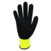 MONACO HI VIZ YELLOW POLYESTER GLOVES - BLACK SANDY FOAM NITRILE COATING