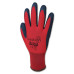 MUNICH RED NYLON GLOVES - BLACK CRINKLED LATEX COATING